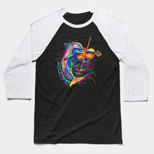 Dolphin Playing Violin Baseball T-Shirt